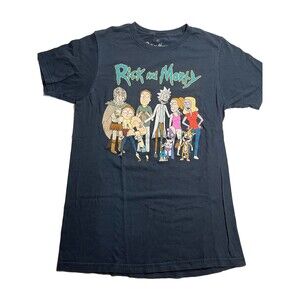 Rick and Morty Characters T-Shirt Adult Swim Cartoon Network Men's Small Blue